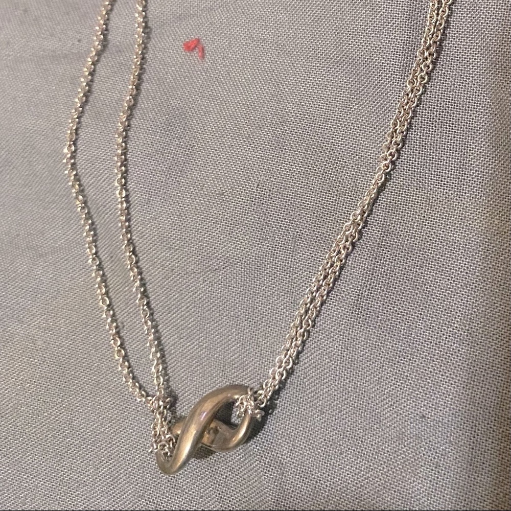 Tiffany & Co Sterling Silver Infinity Necklace 925 Italy